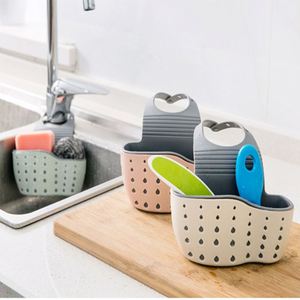 Panier de rangement suspendu rectangulaire moderne pour évier de cuisine en TPR + ABS, support multifonctionnel pour éponge, légumes et vaisselle - Product Image 3