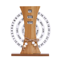 Calendrier Perpétuel Artisanal en Bois Transfrontalier, Décoration d'Intérieur, Ornement Haut de Gamme pour Bureau, Arrangement Créatif Manuel pour Bureau