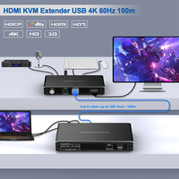 Ekstender hdmi 100m 4k HDMI2.0 4K60Hz 4K/130ft, 1080P/230 kaki IR/RS232