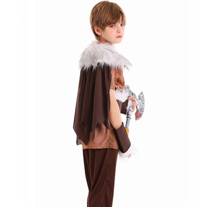 Costume de guerrier nordique médiéval pour garçons, ensemble d'armure avec cape, gilet en fourrure, casque, pour Halloween, spectacle sur scène, cosplay, carnaval, déguisement - Product Image 4