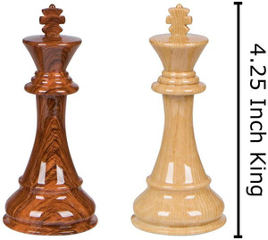 King Tall 4,25 pulgadas the Candidates King's <span class=keywords><strong>Knight</strong></span> Series con piezas de ajedrez de plástico cuádruple ponderadas de color palisandro y boj - Product Image 3