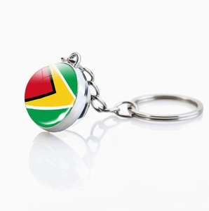 Porte-clés et pendentif de sac en verre avec fleur en cristal, motif drapeau national d'Uruguay, bijou souvenir de <span class=keywords><strong>voyage</strong></span> - Product Image 4