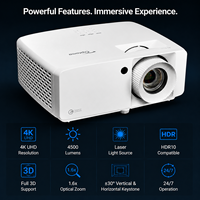 Projecteur laser 4K UHD Optoma JEV9012 DLP Link 3D 4500 lumens avec lunettes actives et salle de jeux
