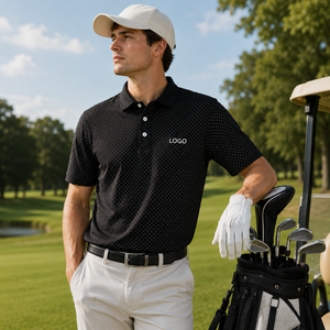 Polo de Golf Negro Premium Personalizado para Hombre, Microperforado, de Alto Rendimiento, Absorbente de Humedad, Marca Privada, Ropa Corporativa OEM - Product Image 2