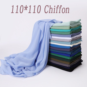 Daisy 2026 – Foulard carré uni en mousseline de soie perlée pour <span class=keywords><strong>femme</strong></span> musulmane, grande écharpe à séchage rapide pour voyage et extérieur - Product Image 1