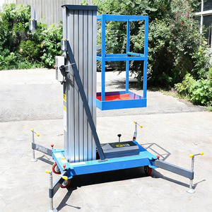 Mobiele éénpersoons hydraulische elektrische heftruck 4-10m 125kg 150kg verticale enkelmast aluminium mastlift - Product Image 3