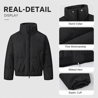 Blouson d'hiver unisexe épais et chaud, style puffer, toucher doux et matelassé, col montant, en polyester rembourré, ourlet côtelé, style streetwear