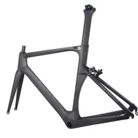 YISHUNBIKE más popular ISO aprobado BB86 marco/tenedor/asiento de la abrazadera 700c adulto aero de carbono bicicleta carretera frameset R006-V