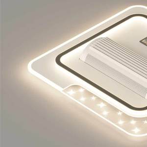 Quạt sang trọng ánh sáng vuông phòng ngủ <span class=keywords><strong>6</strong></span> tốc độ trang trí lõm thông minh không cánh quạt trần với ánh sáng cho phòng khách phòng ngủ - Product Image 3