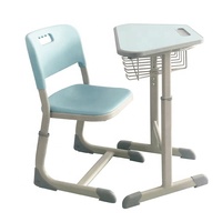 Chaise et table d'étudiant hexagonales pliantes pour combinaison de meubles de salle de classe rondes