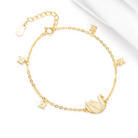 Bracelet tendance et élégant en argent sterling 925 plaqué or avec motif grue de papier, pour femme, idéal pour l'été, personnalisable