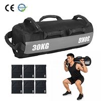 Sacs de sable noirs VIGFIT pour entraînement de force, 10-50 kg, réglables, avec 7 poignées pour l'entraînement