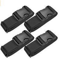 Ensemble de sangles de bagages, ceintures de valise réglables, étiquettes de bagages en silicone, étiquettes de valise de voyage avec carte d'identité