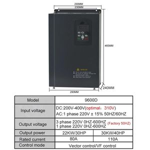 Convertisseur de fréquence solaire EDSJTZRSQ 50HZ 60HZ Entrée 200-400V Sortie 220V Variateur de fréquence VFD Contrôleur de vitesse du moteur - Product Image 2