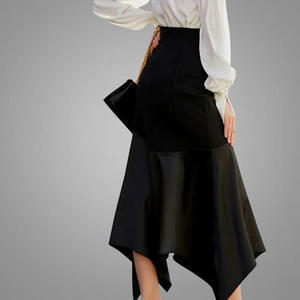 New Arrival <strong>Hanky</strong> <strong>Hem</strong> Solid Women's Skirt Irregular Bodycon High Waist Ladies <strong>Dresses</strong> Elegant Maxi Skirts for Women - Product Image 5