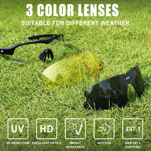 GY タクティカル シューティング グラス UV400 保護 HD アンチグレア レンズ 耐衝撃 ラップアラウンド デザイン GY-SG100-E スポーツ用 - Product Image 2