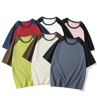 T-shirt Homme Col Rond Manches Raglan Couleur Contrastante Ample Anti-Plis Formel Polyester/Coton Quotidien Urbain