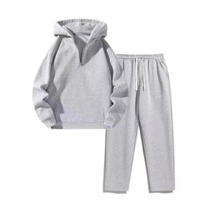 Ensemble de survêtement décontracté 2 pièces gris pour femme avec sweat à capuche et pantalon de jogging, idéal pour l'automne, en tissu polyester avec poches - Product Image 4