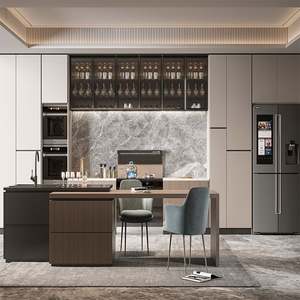 Isla de Cocina de Lujo, Gabinetes Personalizados, Diseño Integrado, Listo para Renovar, para Villas y Apartamentos, Fregadero de Granito y Acero Inoxidable - Product Image 2