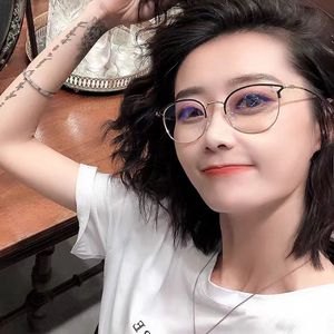 Nuova lente piatta Anti luce blu alla moda e personalizzata per le celebrità femminili di Internet con <span class=keywords><strong>la</strong></span> <span class=keywords><strong>cornice</strong></span> degli occhiali dell'orecchio di gatto - Product Image 6