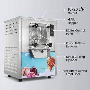 Machine à glace dure commerciale personnalisable de petite taille 16-20L/H, congélateur discontinu pour gelato en acier inoxydable - Product Image 2