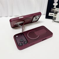 Étui de téléphone de luxe pliable avec support magnétique pour iPhone 18 17 16 15 14 Plus 13 12 11 Pro Max, coque rigide mate avec support intégré