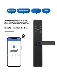 Khóa cửa bán tự động thông minh với mã + vân tay + khóa cơ - Product Image 3