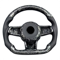 Volant en cuir et fibre de carbone fait main, 100 % compatible avec V/W Golf 7 GTI MK7 2015-2021, couleur de surpiqûre personnalisée