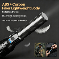 Lampe torche LED en fibre de carbone 3W haute intensité rechargeable, étanche IP66, 18650, pour atelier, garage, camping, inspection