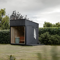 5-7 personnes en gros extérieur baril Cube Sauna Maison en bois avec porte en verre miroir