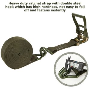 Correa de Amarre de Alta Resistencia con Trinquete, Correa Ancha con Trinquete <span class=keywords><strong>para</strong></span> Carga, Cinturón de Sujeción de Carga con Ganchos en J - Product Image 4