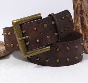 Cinture Vintage JULUN per <span class=keywords><strong>Donna</strong></span>, <span class=keywords><strong>Cintura</strong></span> in PU con Borchie e Fibbia in Ottone Anticato, Stile Punk, Accessorio Quotidiano - Product Image 6