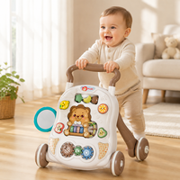 Marche-bébé 2-en-1 anti-jambes en O, anti-retournement, pour bébés de plus de 3 mois, jouet musical, chariot d'apprentissage de la marche