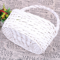 Natuurlijke witte wilgen handgeweven mand met handvat, rustieke minimalistische cadeau- en fruitmand, bruiloft, picknick, huisdecoratie, multifunctioneel