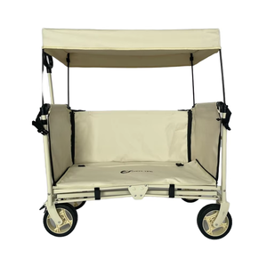 Vouwwagen met vier wielen van roestvrij staal, met kap voor winkelen en opbergen - Product Image 1