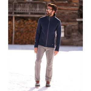 LUKLA felpa da uomo Streetwear con cappuccio in lana grigia leggera con stampa solida con zip ampia con motivo a forma di ragno con motivo stampato con cappuccio foderato - Product Image 2