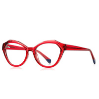 Monture de lunettes tendance Ins TR90 Polygon, verres anti-lumière bleue à découpe cristalline 2141-4