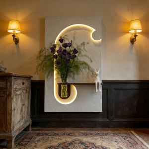 Pintura Decorativa de Lujo Personalizada de Fábrica, Arte en Piedra Arenisca 3D, Decoración para el Hogar, Plantas Hidropónicas con Iluminación LED, Arte Colgante - Product Image 6