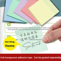 LANYUE PET - Notes autocollantes magnétiques transparentes - Étiquettes réutilisables - 50 feuilles - Papier à notes pour étudiants - Autocollants mémo imperméables