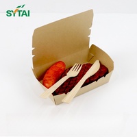 Boîte à emporter rigide de grande taille, en kraft, fabriquée sur mesure, respectueuse de l'environnement, en matériaux recyclés, de marque personnalisée, directement de l'usine, MOQ élevé