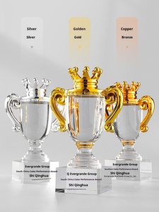 Trofei in Cristallo di Alta Qualità Personalizzabili Gratuito, Sculture Personalizzabili, Medaglie Oro Argento Bronzo, Targhe Premio di Fine Anno - Product Image 1