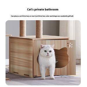 คอนโดแมวไม้สูงหลายชั้นแบบตั้งพื้นถึงเพดาน พร้อมกระบะทราย - Product Image 4