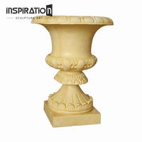 Vase à plantes en pierre préfabriquée style Versailles pour centre commercial, bac à plantes d'entrée en pierre préfabriquée, style rincon en pierre
