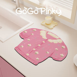 Lindo top floral rosa de punto para niñas con cuello Peter Pan y botones para primavera y verano - Product Image 3