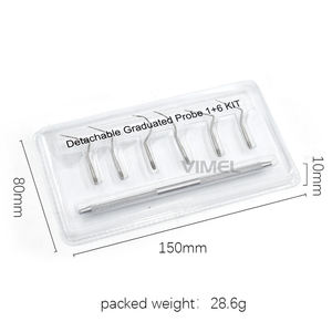 स्नातक जांच इस्पात उपकरण पैमाने 6 + 1 किट दांत गुहा सफाई उपकरण दंत जांच - Product Image 6