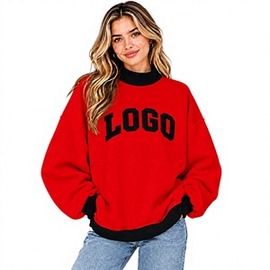 Suéter de cuello alto estilo holgado para mujer, diseño nuevo, bordado, de invierno, con hombros caídos y mangas largas, venta al por mayor profesional y personalizada - Product Image 1