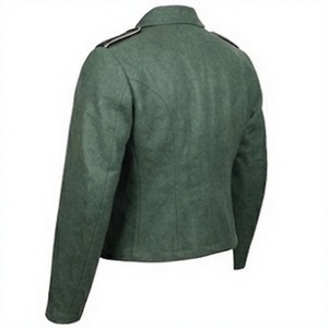 Vestes d'extérieur respirantes pour hommes, à col rabattu, à simple boutonnage, imprimées vertes, pour l'hiver, vêtements de travail - Product Image 4
