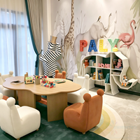 Table en forme de nuage pour enfants Chiquitos avec canapé en forme d'ours en peluche pour l'école, la maternelle et la garderie, table de lecture ou de jeu