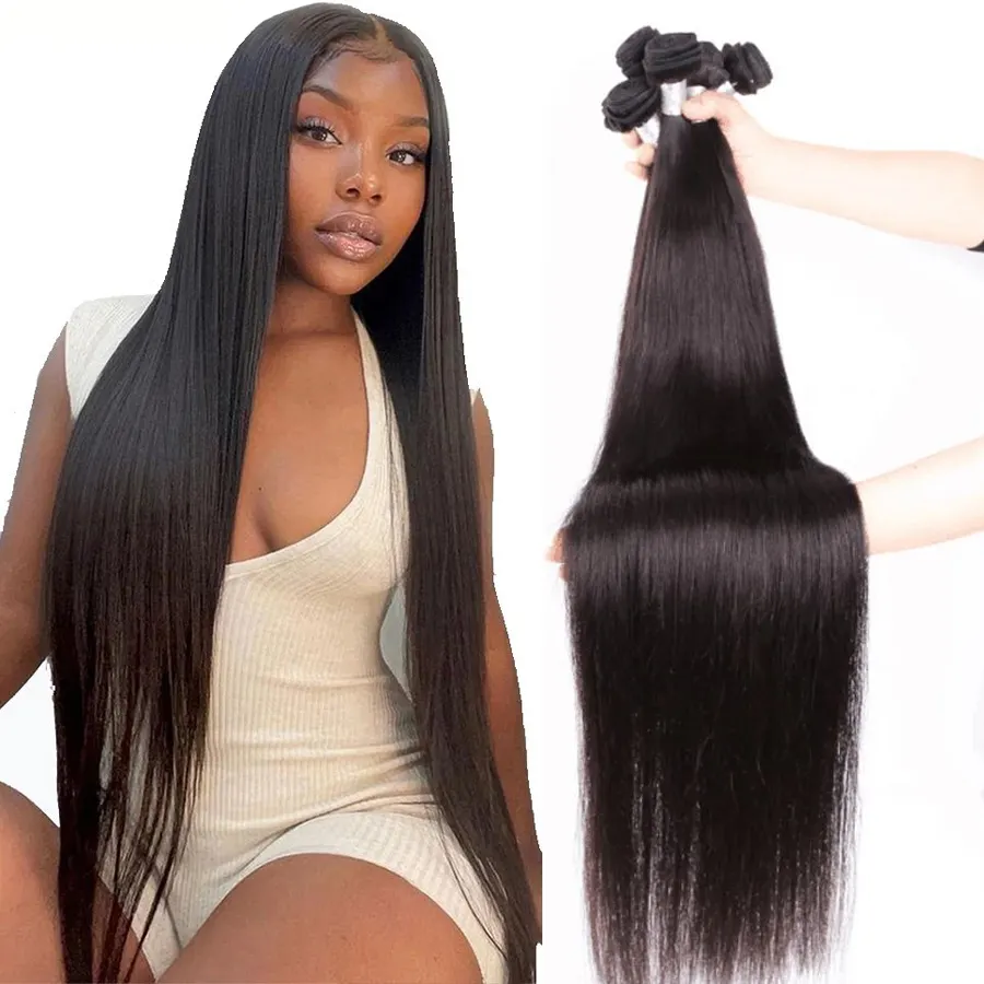 Indian Bouncing Remy Rambut Virgin Mentah Ditarik Ganda dengan Penutup, Kualitas Terbaik Rambut Manusia Tulang Vietnam Lurus Super Ditarik Ganda