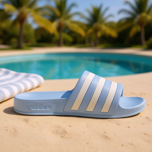Sandalias Adidas Adilette Aqua para Mujer, Color Azul Cielo y Blanco, Suela de Goma, Sandalias de Verano con Punta Abierta y Suela de EVA - Product Image 2